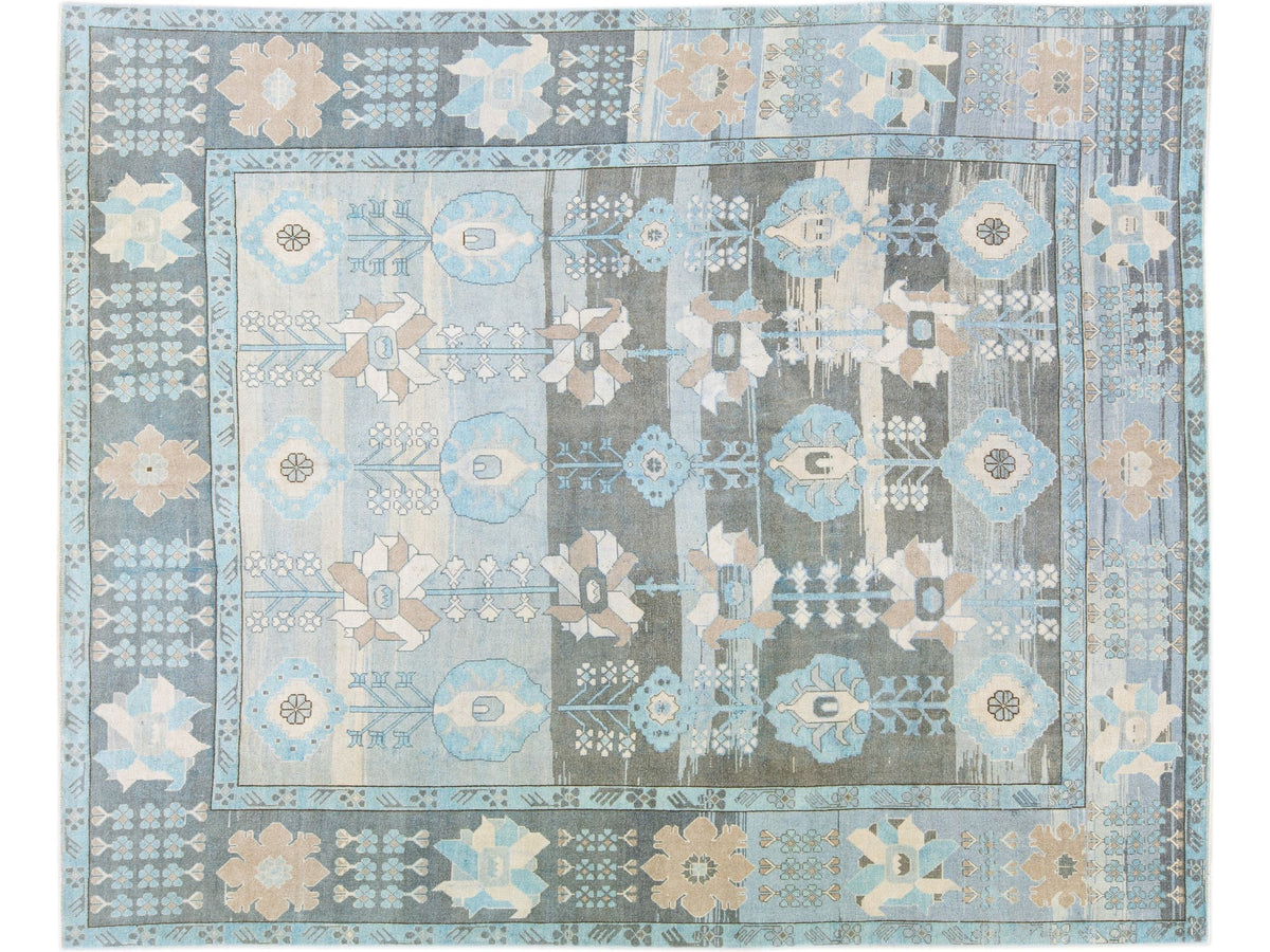 Vintage Oushak Wool Rug 10 X 12