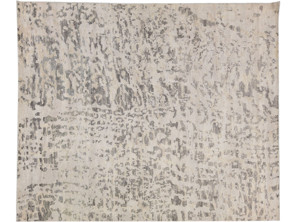 Modern Abstract Wool Rug 8 X 10