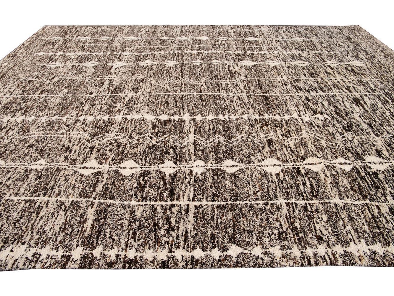 Modern Moroccan Style Wool Rug 12 X 15