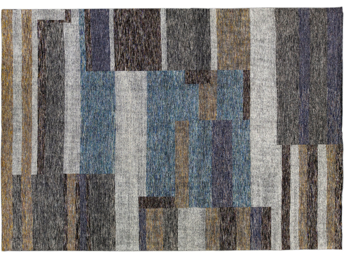 Modern Safi Abstract Wool Rug 10 X 14
