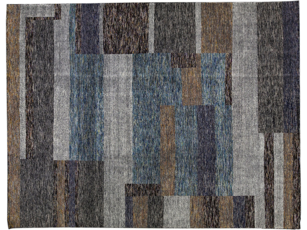Modern Abstract Wool Rug 9 X 12