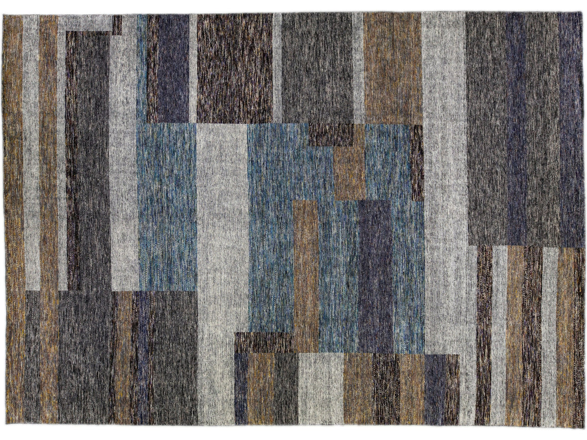 Modern Safi Abstract Wool Rug 10 X 14