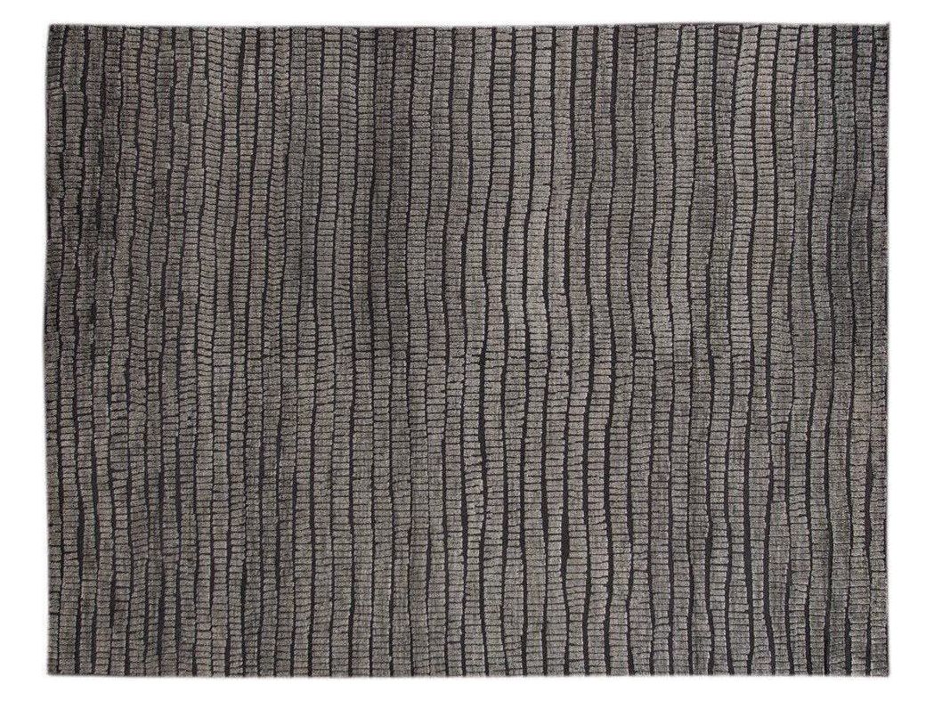 Contemporary Textured High Low Wool Rug 9 X 12