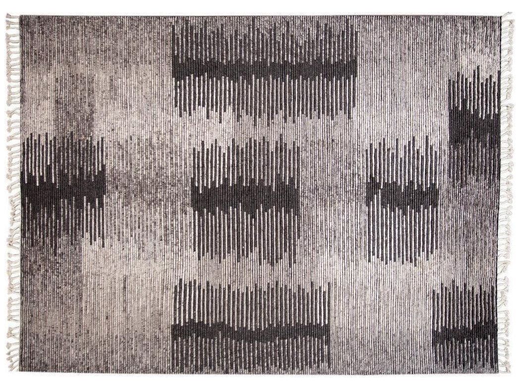 Contemporary Textured Ribbed Wool Rug 12 X 15