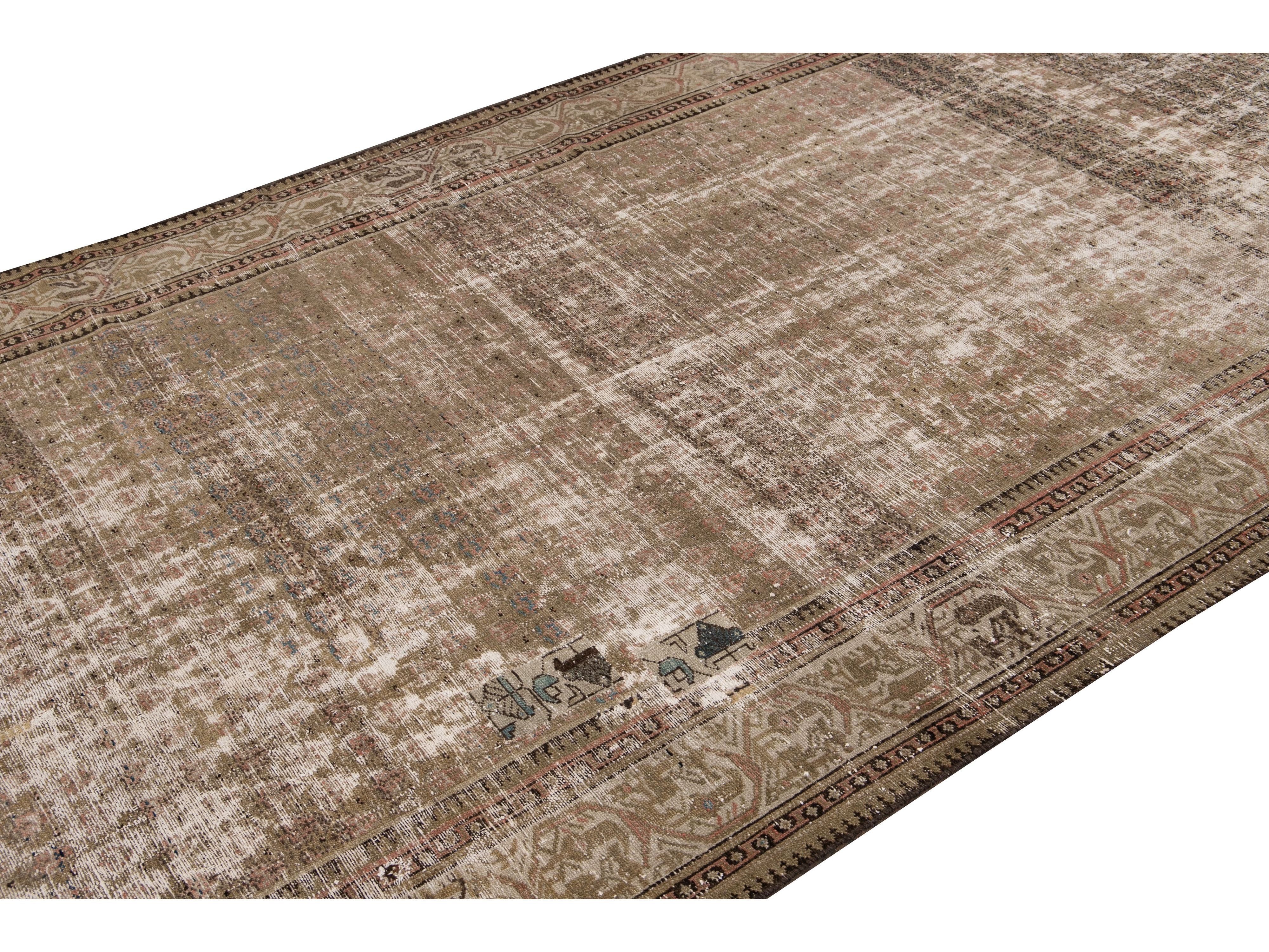 Antique Malayer Wool Runner 6 x 17