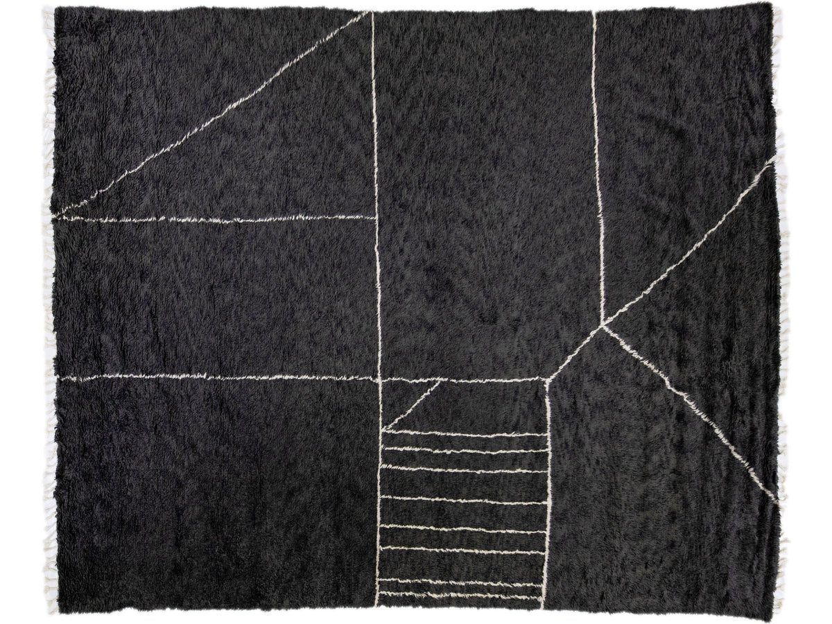 Modern Moroccan Wool Rug 12 X 15