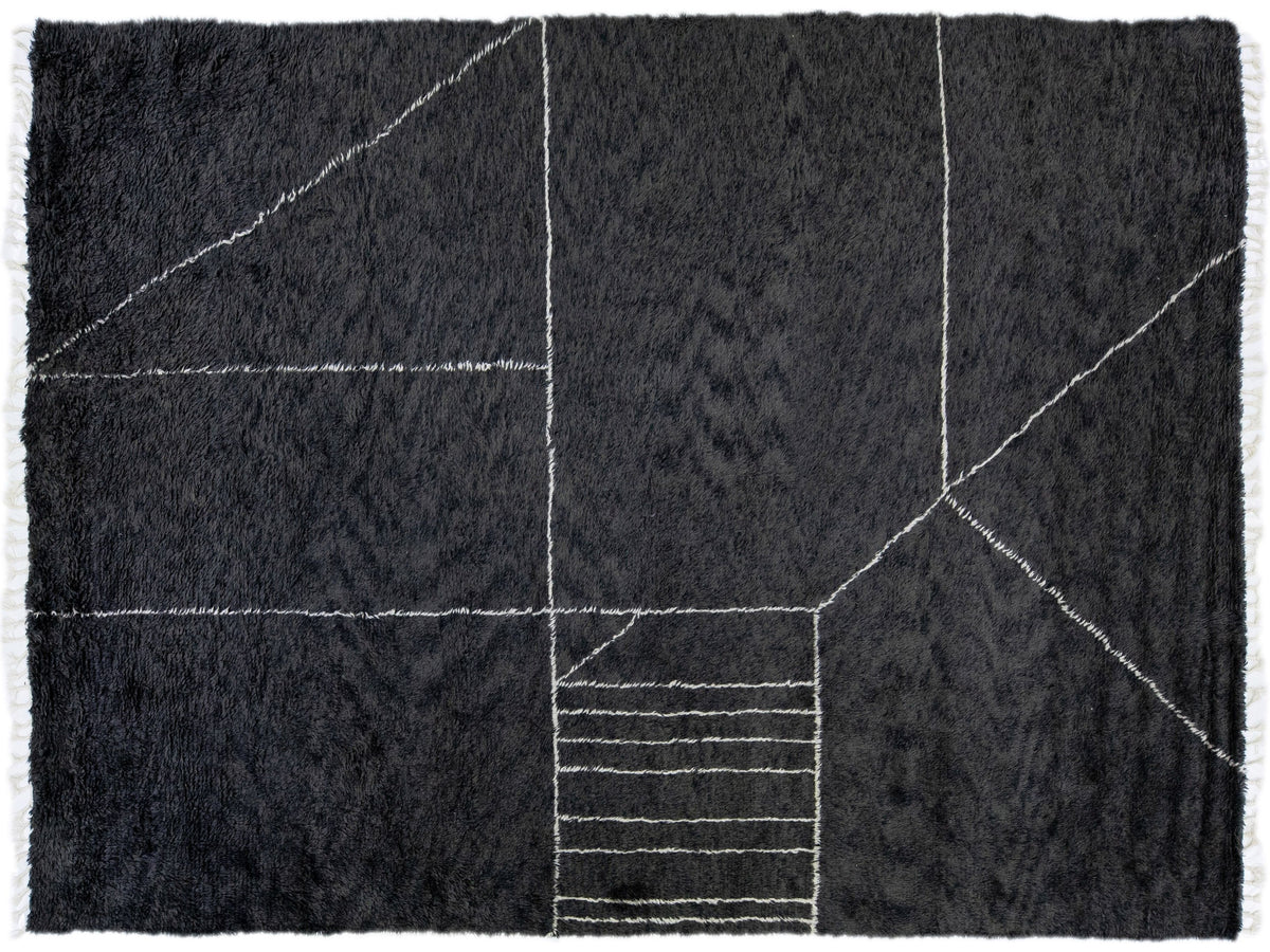 Modern Moroccan Wool Rug 11 X 14