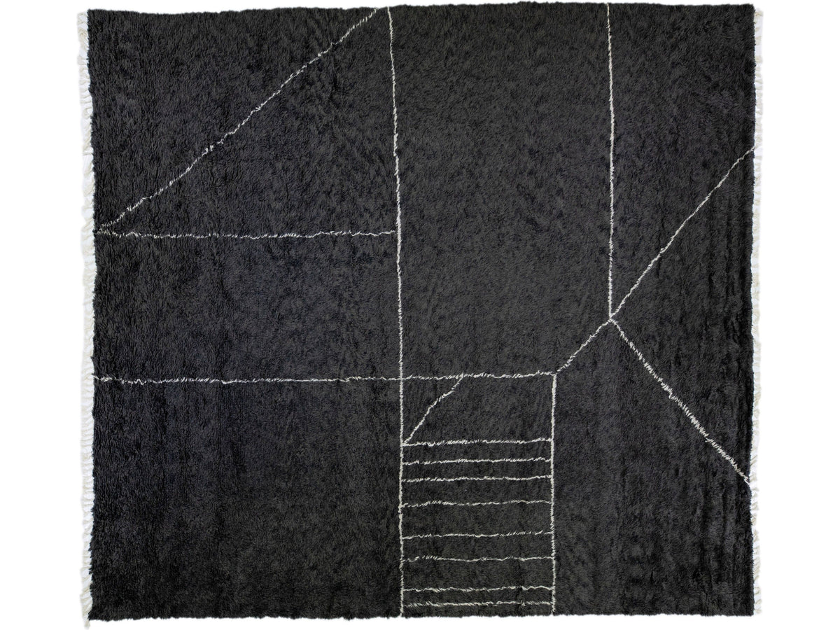 Modern Moroccan Wool Rug 14 X 17