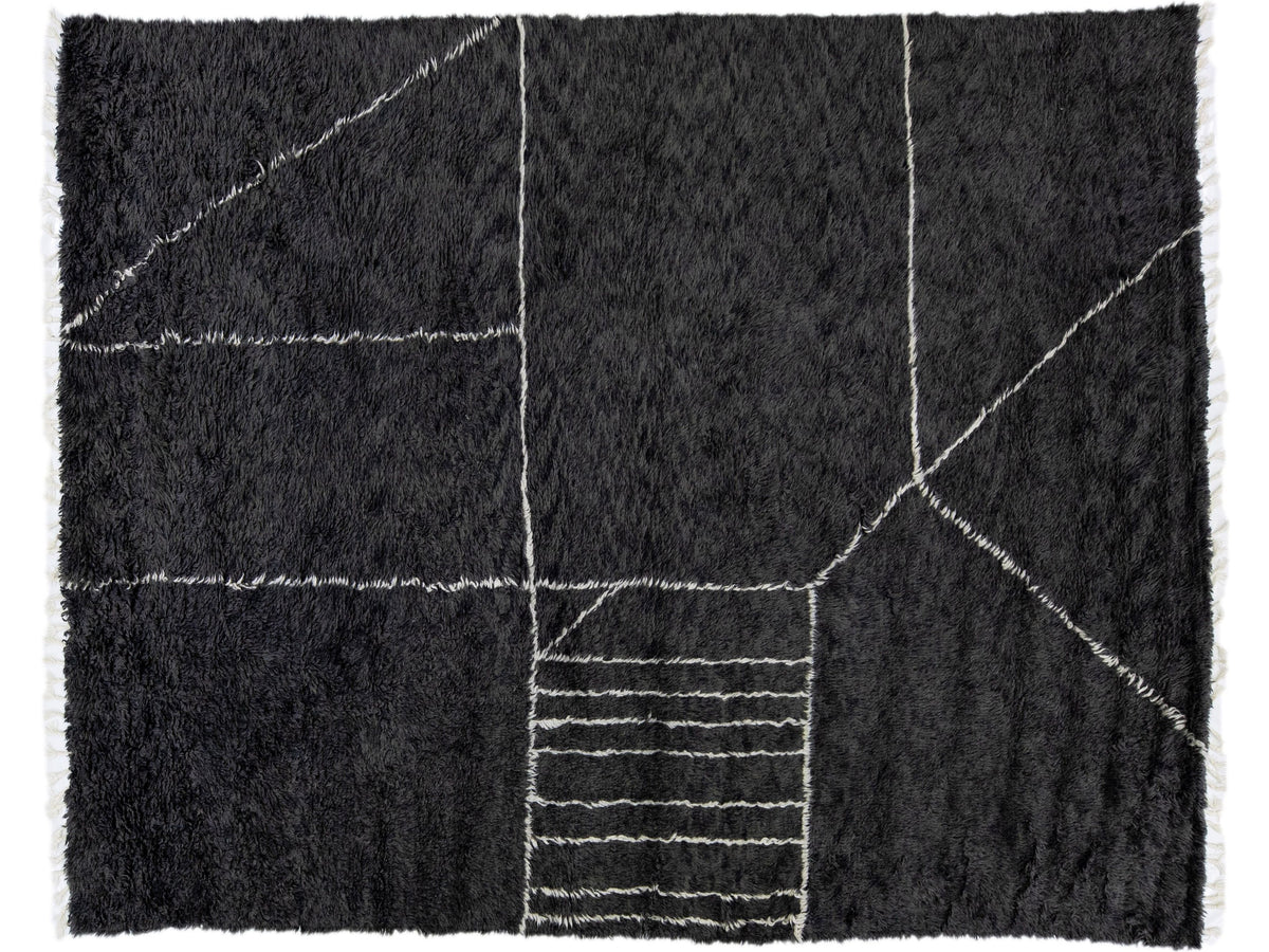 Modern Moroccan Wool Rug 9 X 12