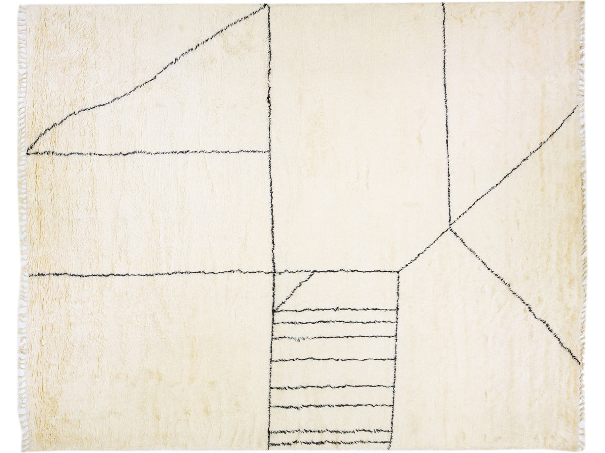 Modern Moroccan Wool Rug 14 X 17
