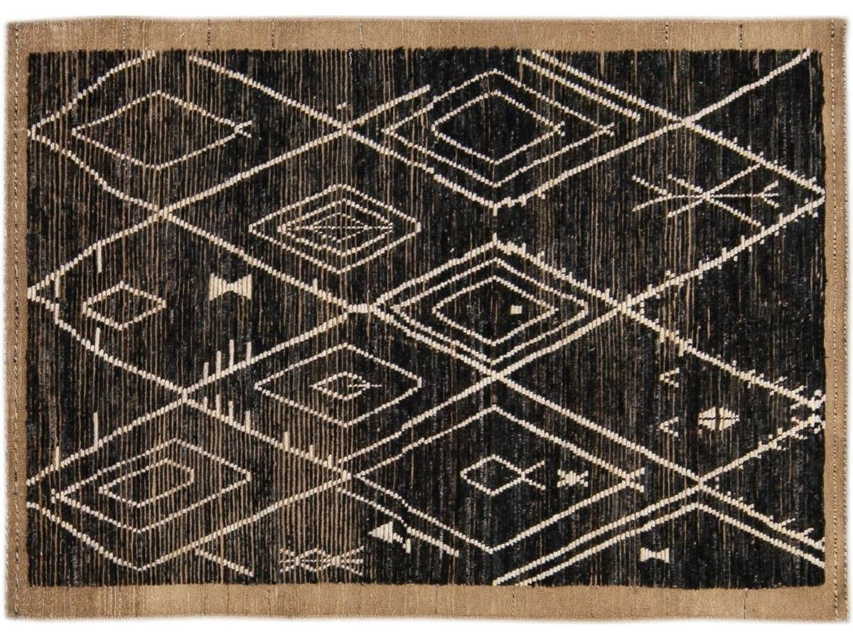 Modern Moroccan Wool Rug 5 X 7