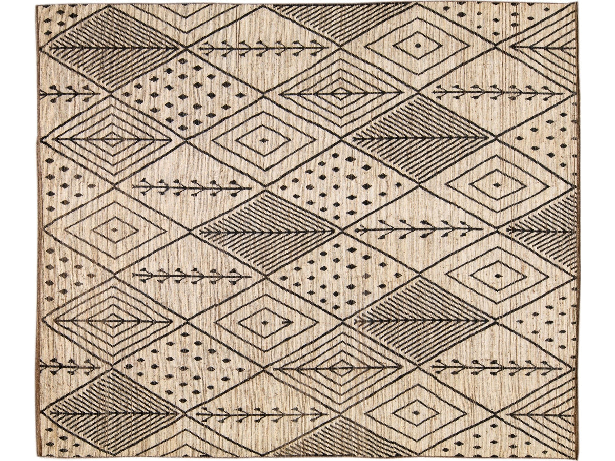 Modern Moroccan Wool Rug 12 X 15