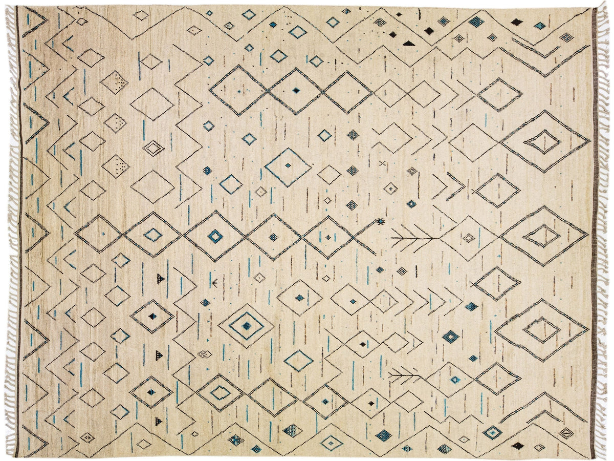 Modern Moroccan Berber Wool Rug 12 X 15