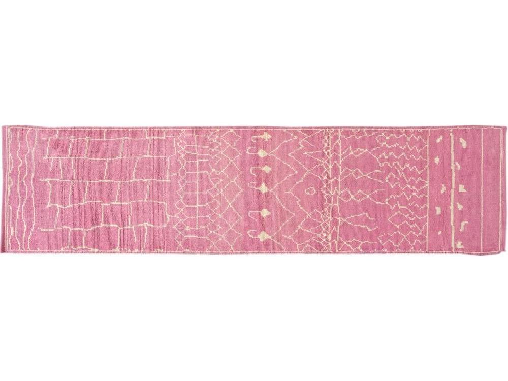 Modern Moroccan Style Wool Runner 3 X 13