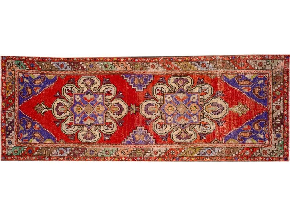 Mid 20th Century Vintage Turkish Wool Runner Rug, 3 X 8