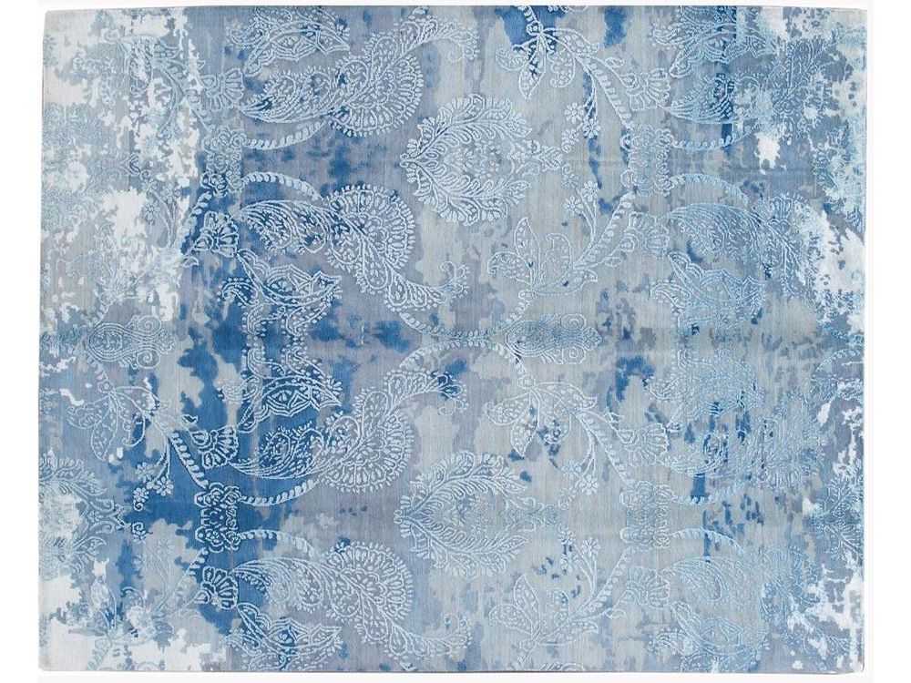 21st Century Modernn Wool and Silk Indian Rug 8 X 10
