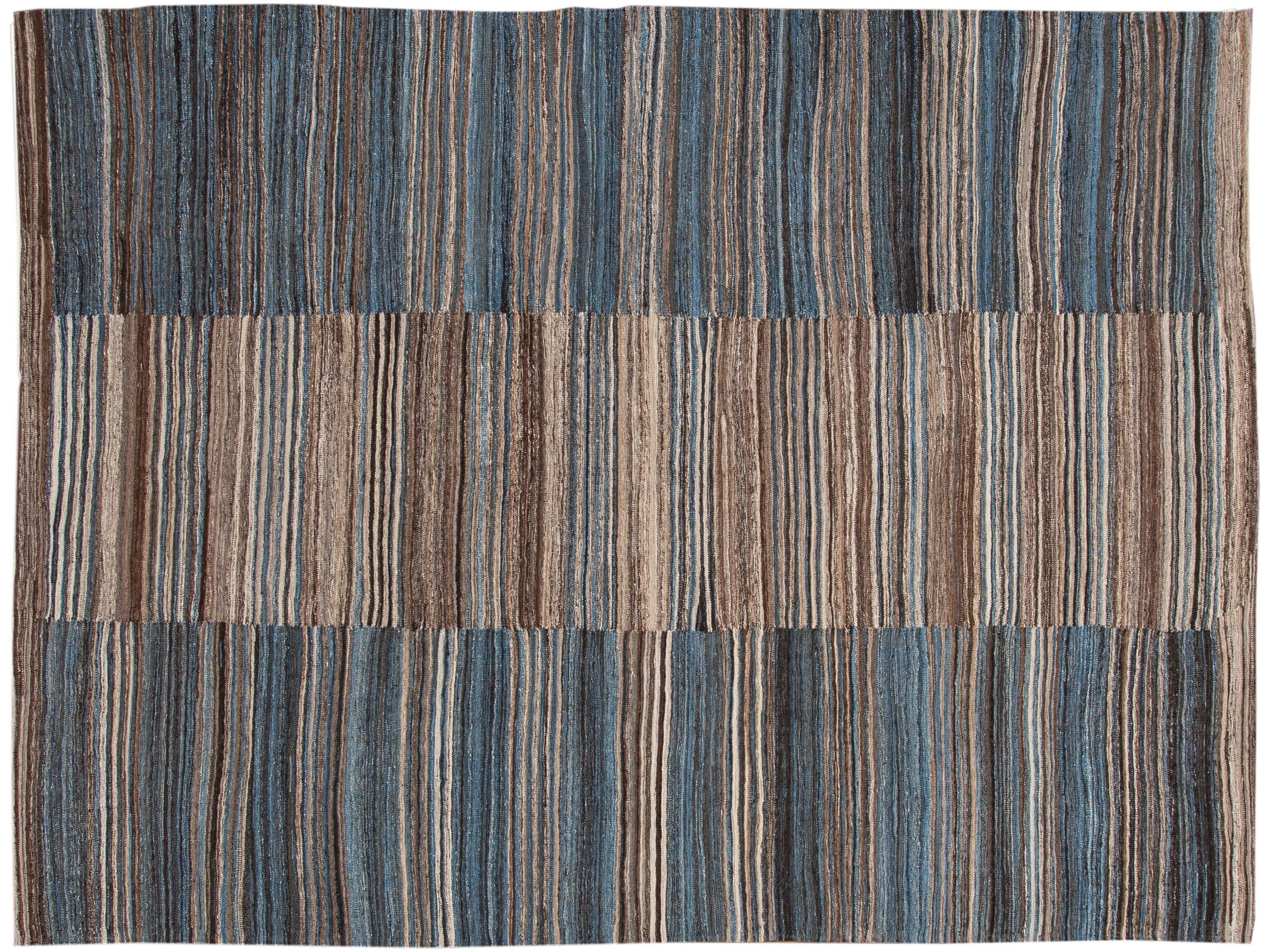 Modern Kilim Wool Rug 9 X 12