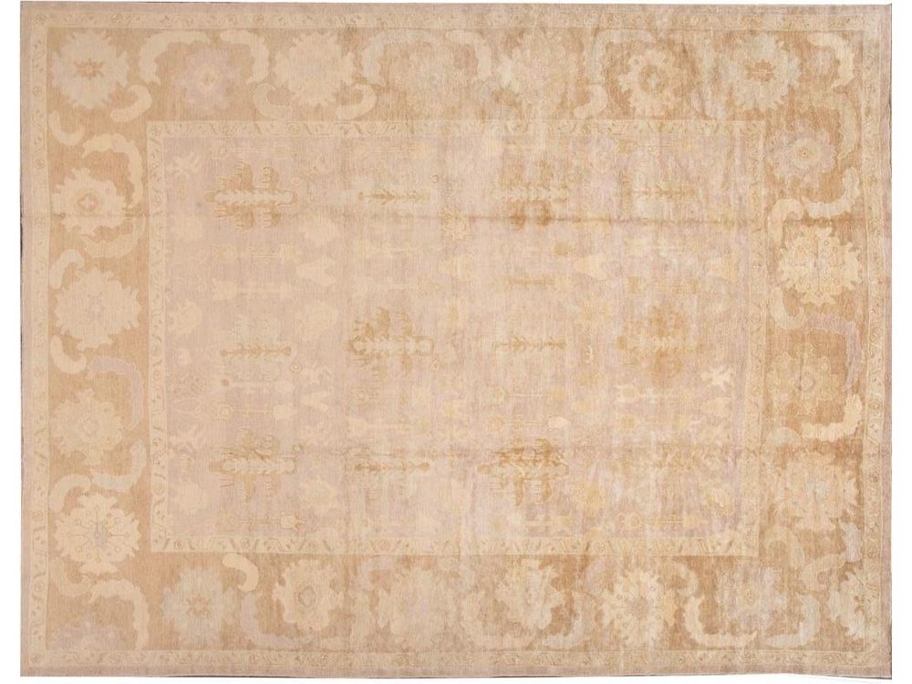 New Modern Oversize Beige Turkish Oushak Rug 12 X 16