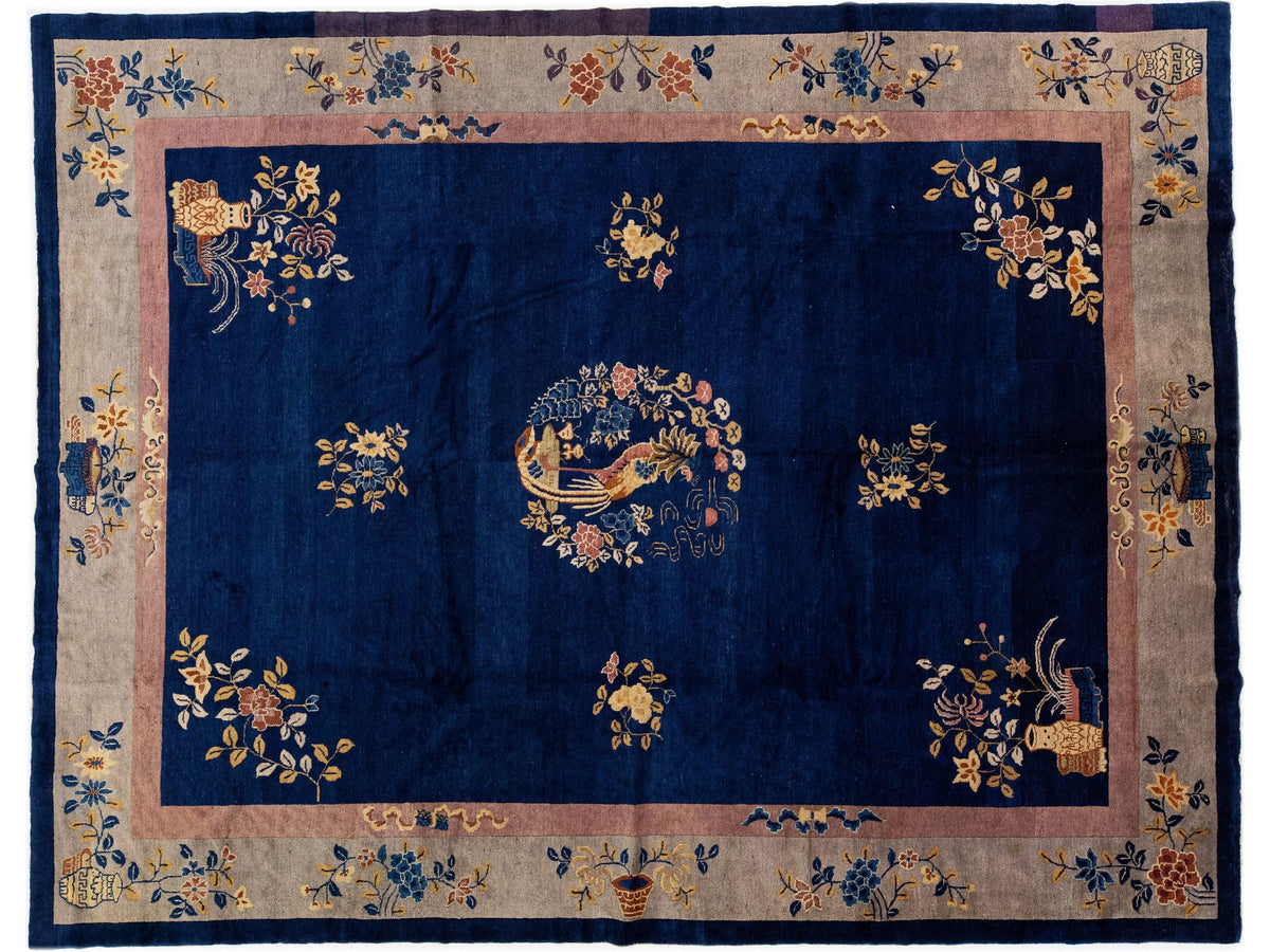 Antique Chinese Peking Wool Rug 9 X 12