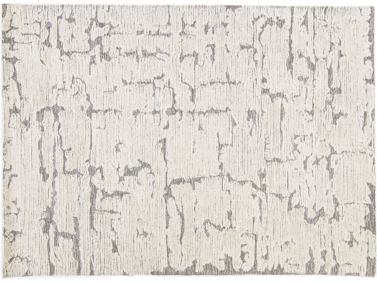 Modern Tufted Moroccan Wool Rug 5 X 7