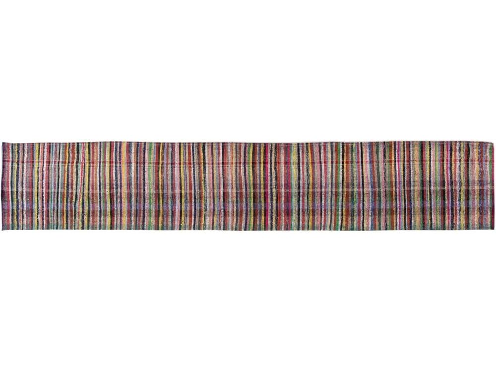 Vintage Flat-Weave Wool Runner 3 X 18