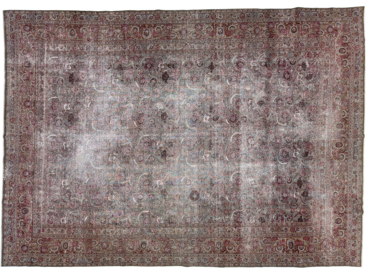 Antique Tabriz Wool Rug 10 X 14