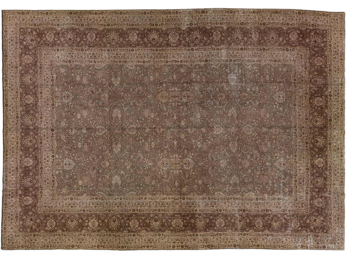 Antique Tabriz Wool Rug 11 X 15