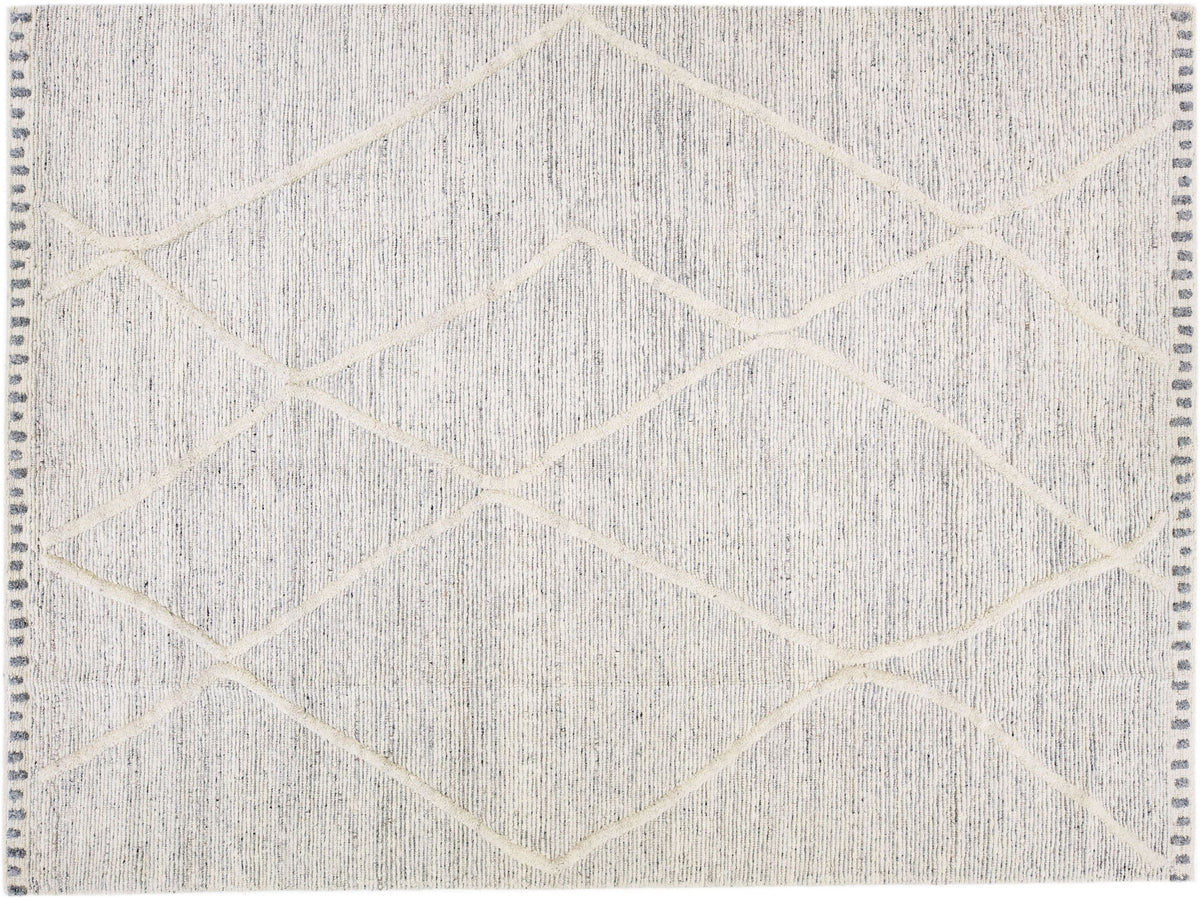 Modern Moroccan Wool Rug 10 X 14