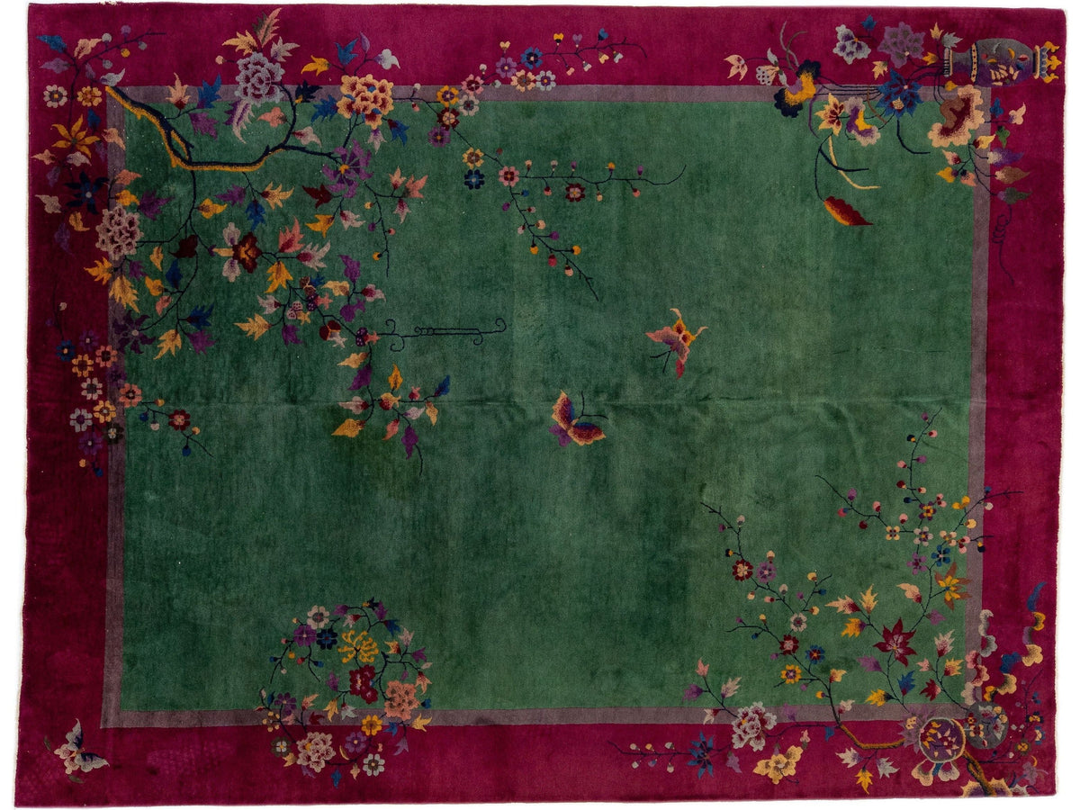 Antique Art Deco Chinese Rug 9 X 12