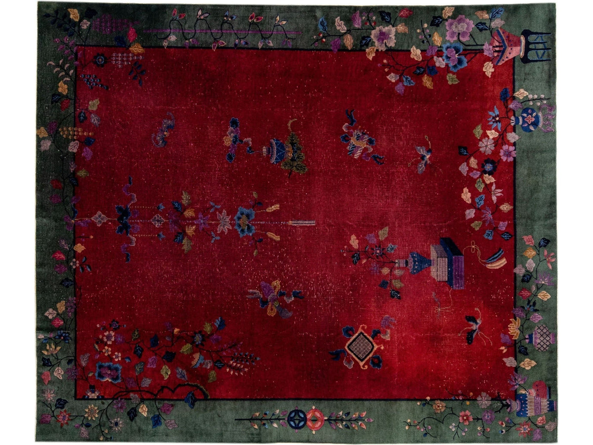 Antique Art Deco Chinese Rug 8 X 10