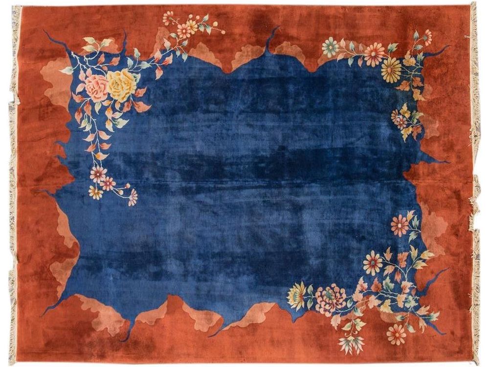 Antique Chinese Peking Wool Rug 9 X 11