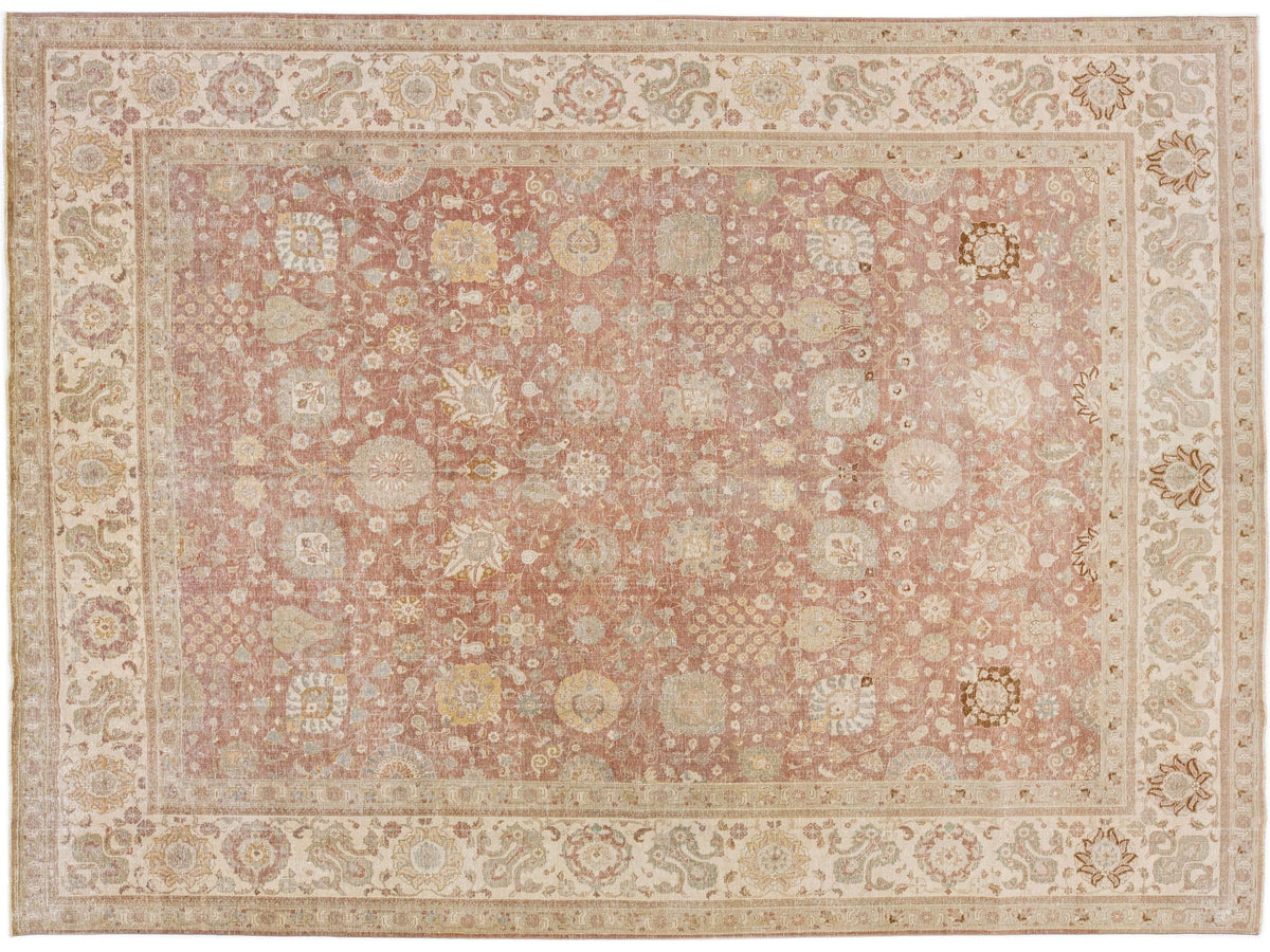 Antique Tabriz Wool Rug 10 X 14