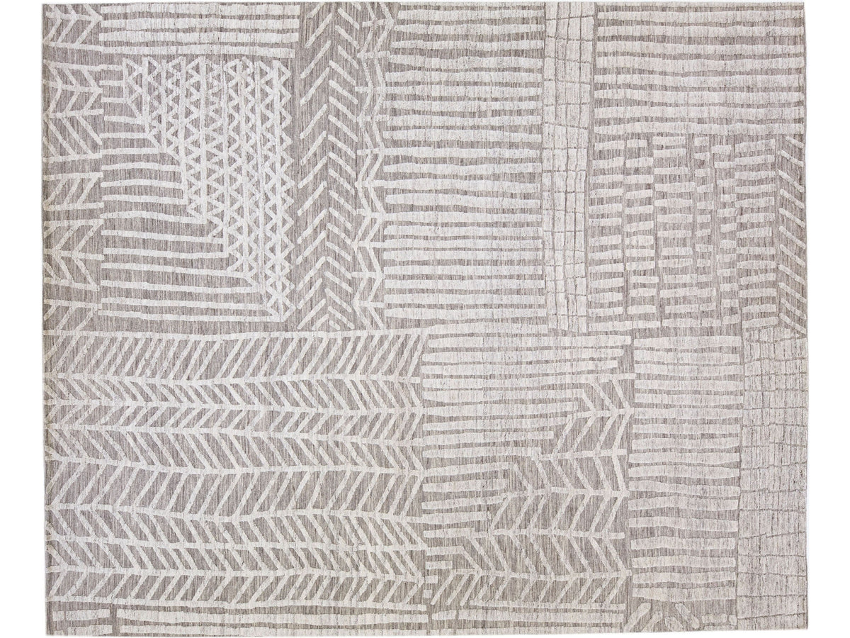 Modern Moroccan Wool Rug 12 X 15