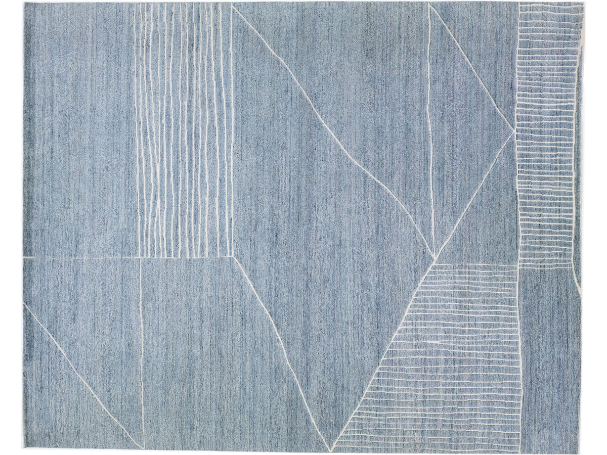 Modern Moroccan Wool Rug 12 X 15