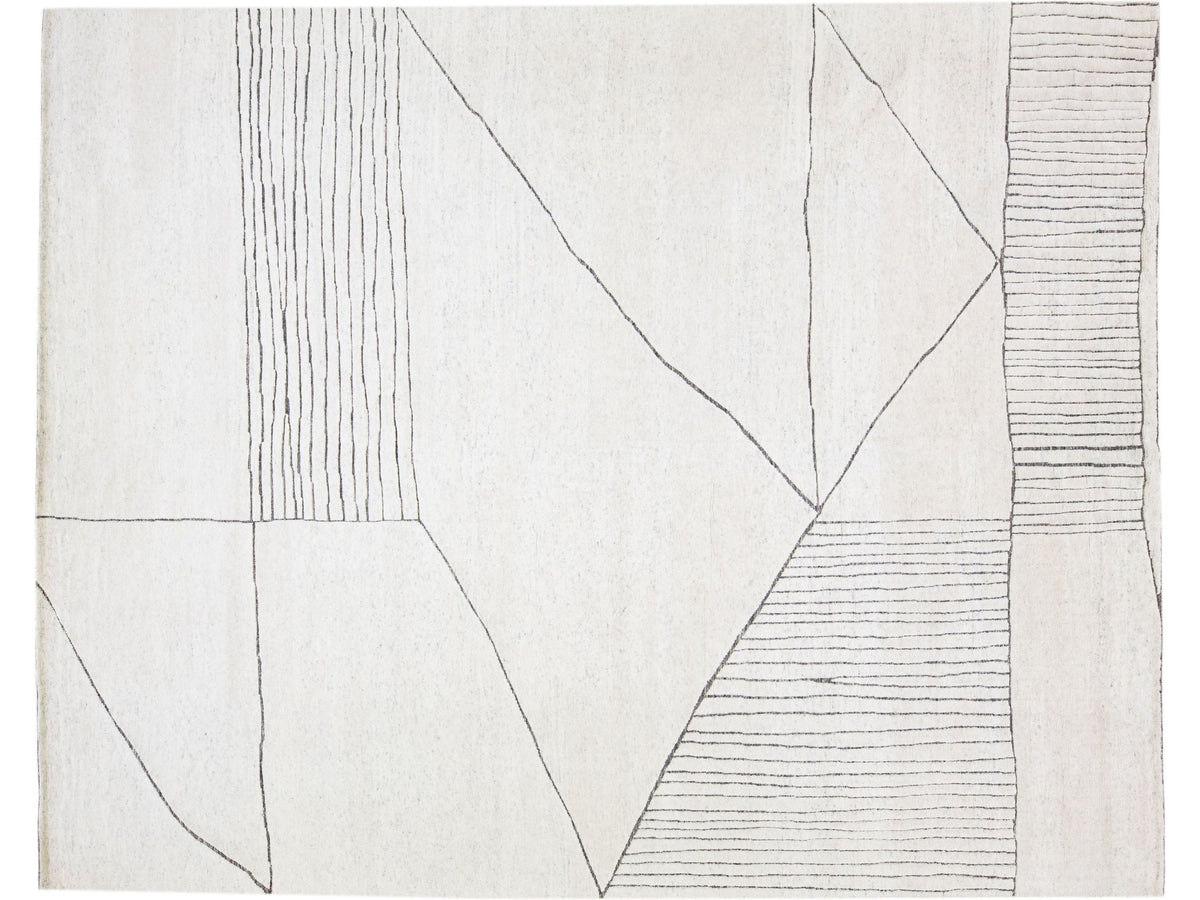 Modern Moroccan Wool Rug 12 X 15