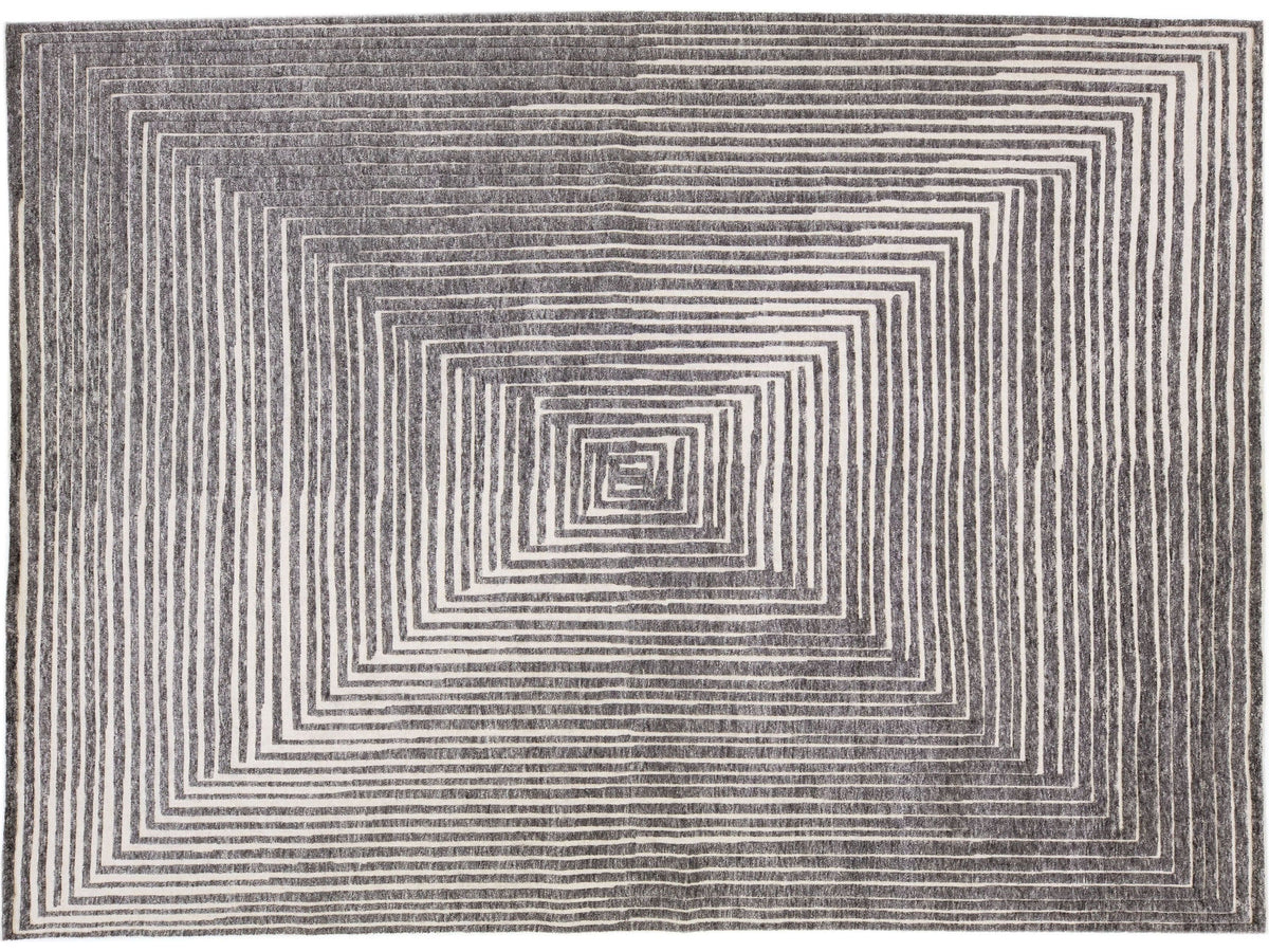 Modern Moroccan Wool Rug 10 X 14