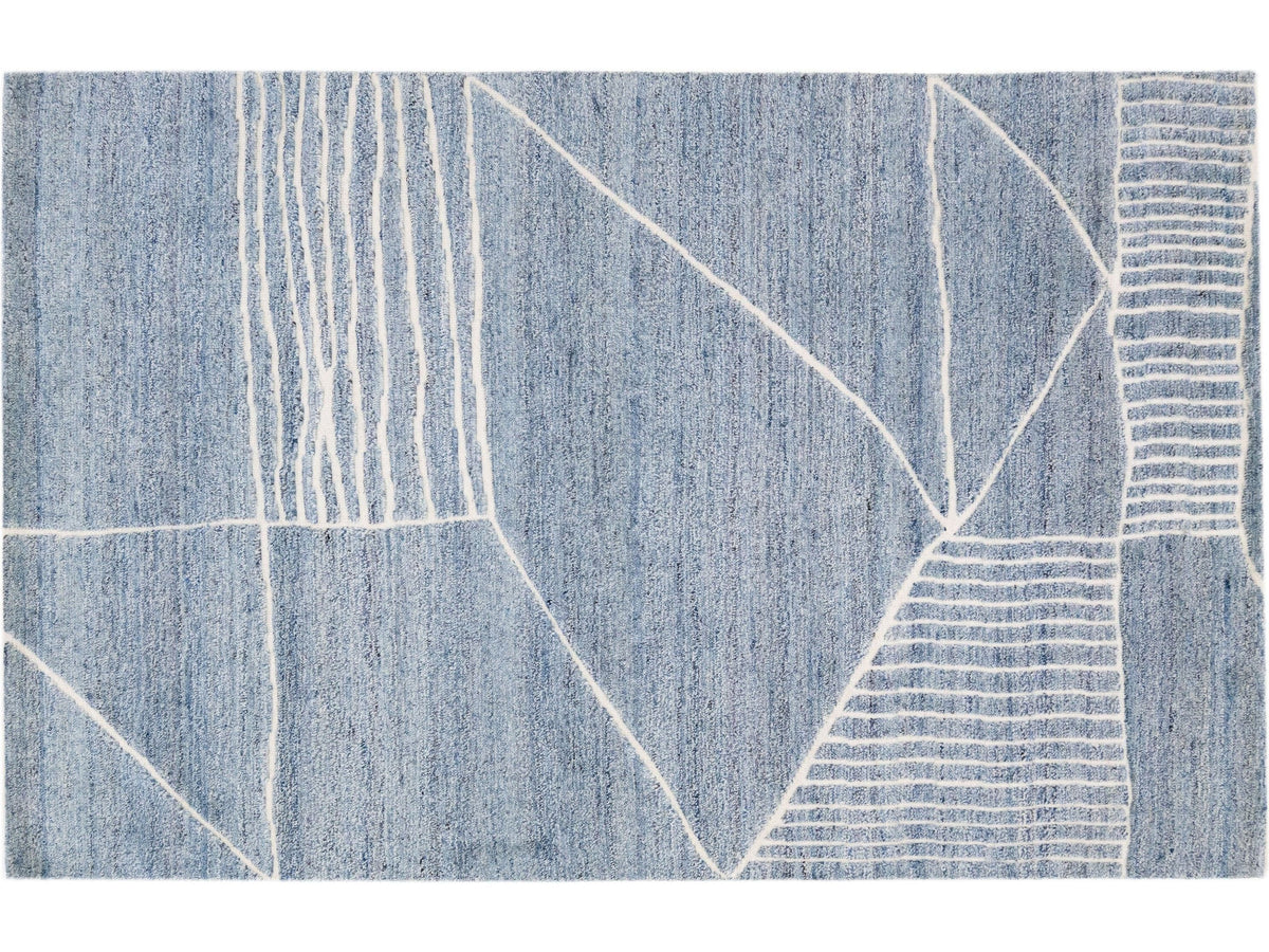 Modern Moroccan Wool Rug 5 X 8