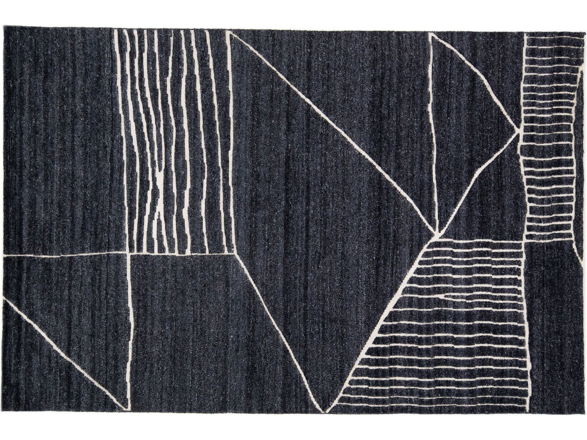 Modern Moroccan Wool Rug 5 X 8