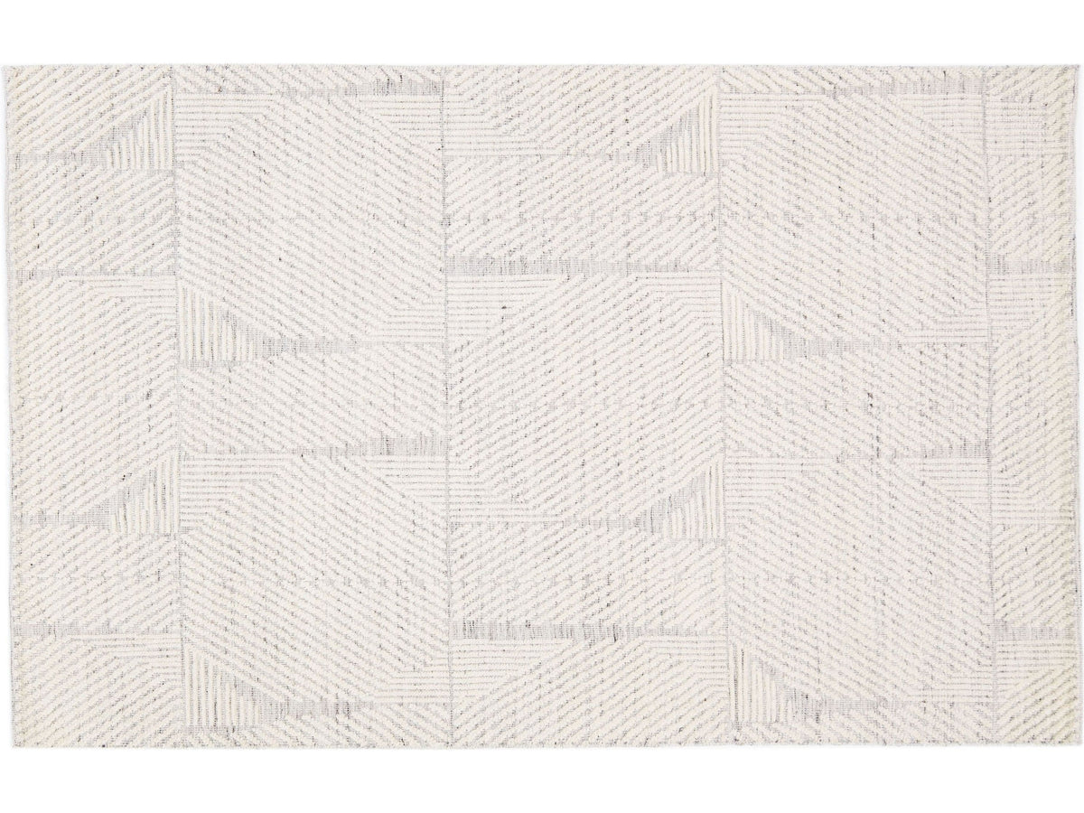 Modern Moroccan Wool Rug 5 X 8