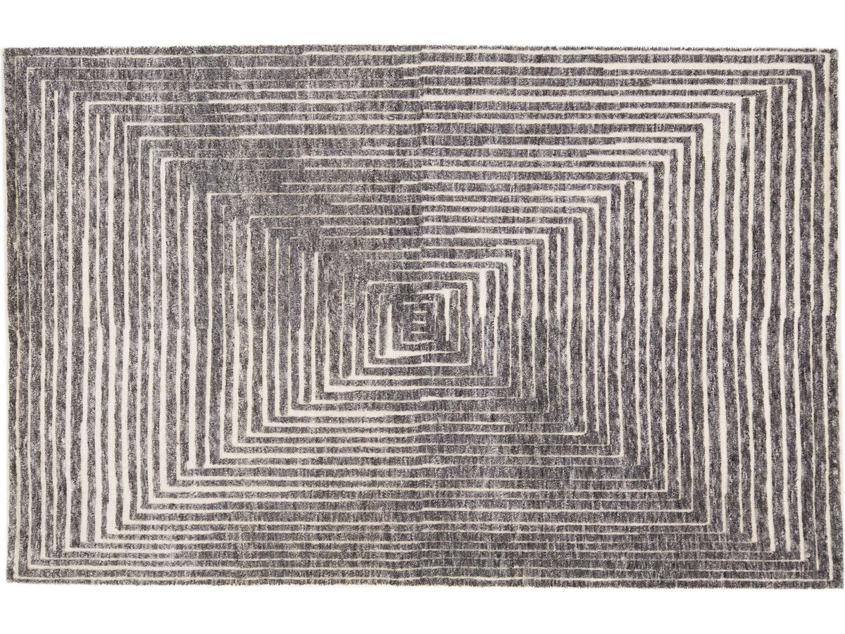 Modern Moroccan Wool Rug 5 X 8