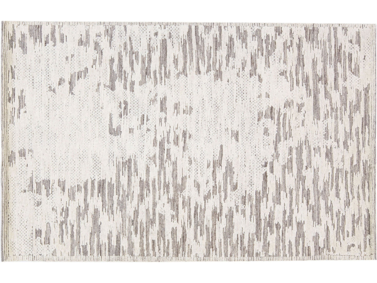 Modern Moroccan Wool Rug 5 X 8