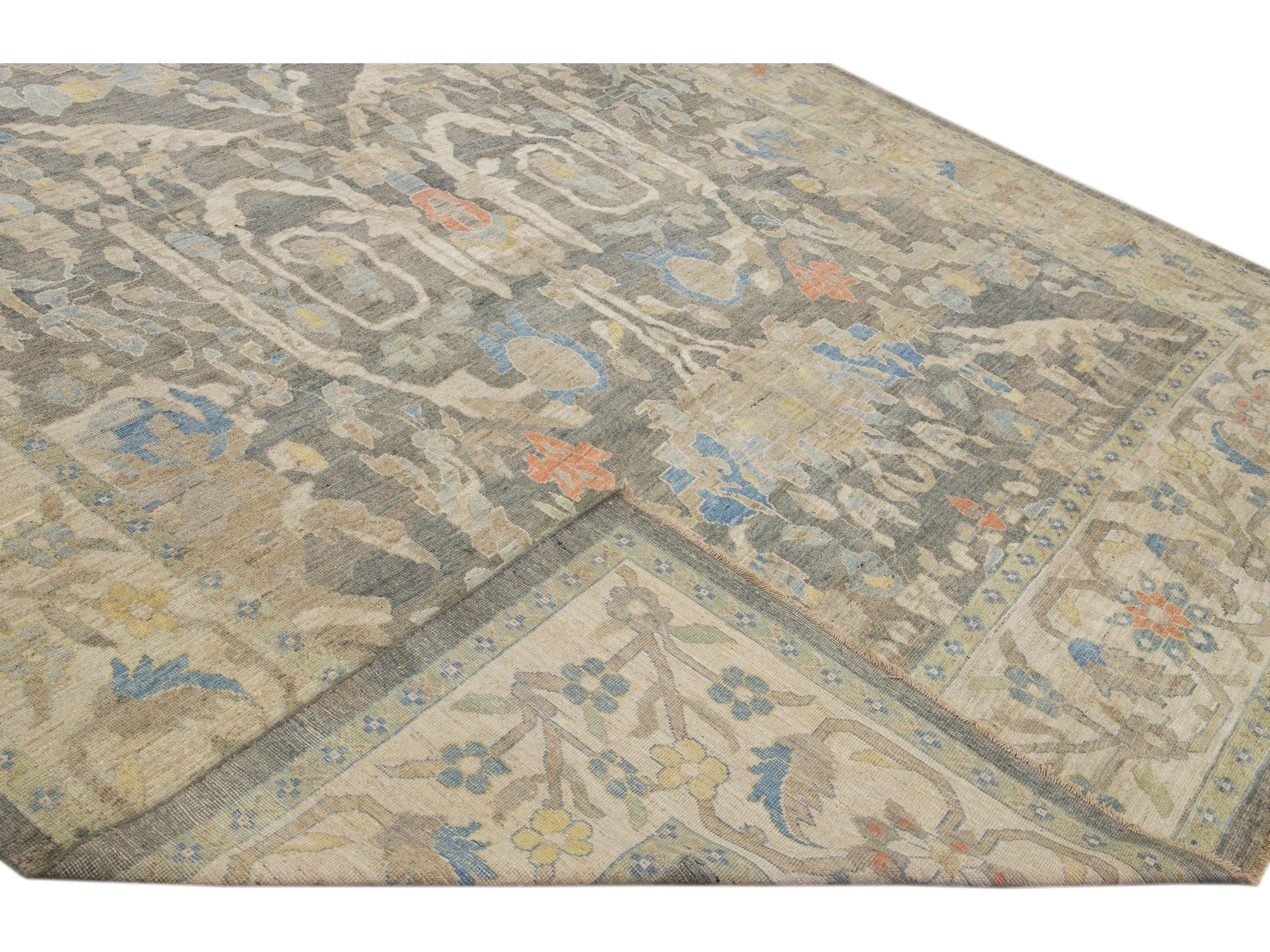 Modern Sultanabad Wool Rug 12 X 17