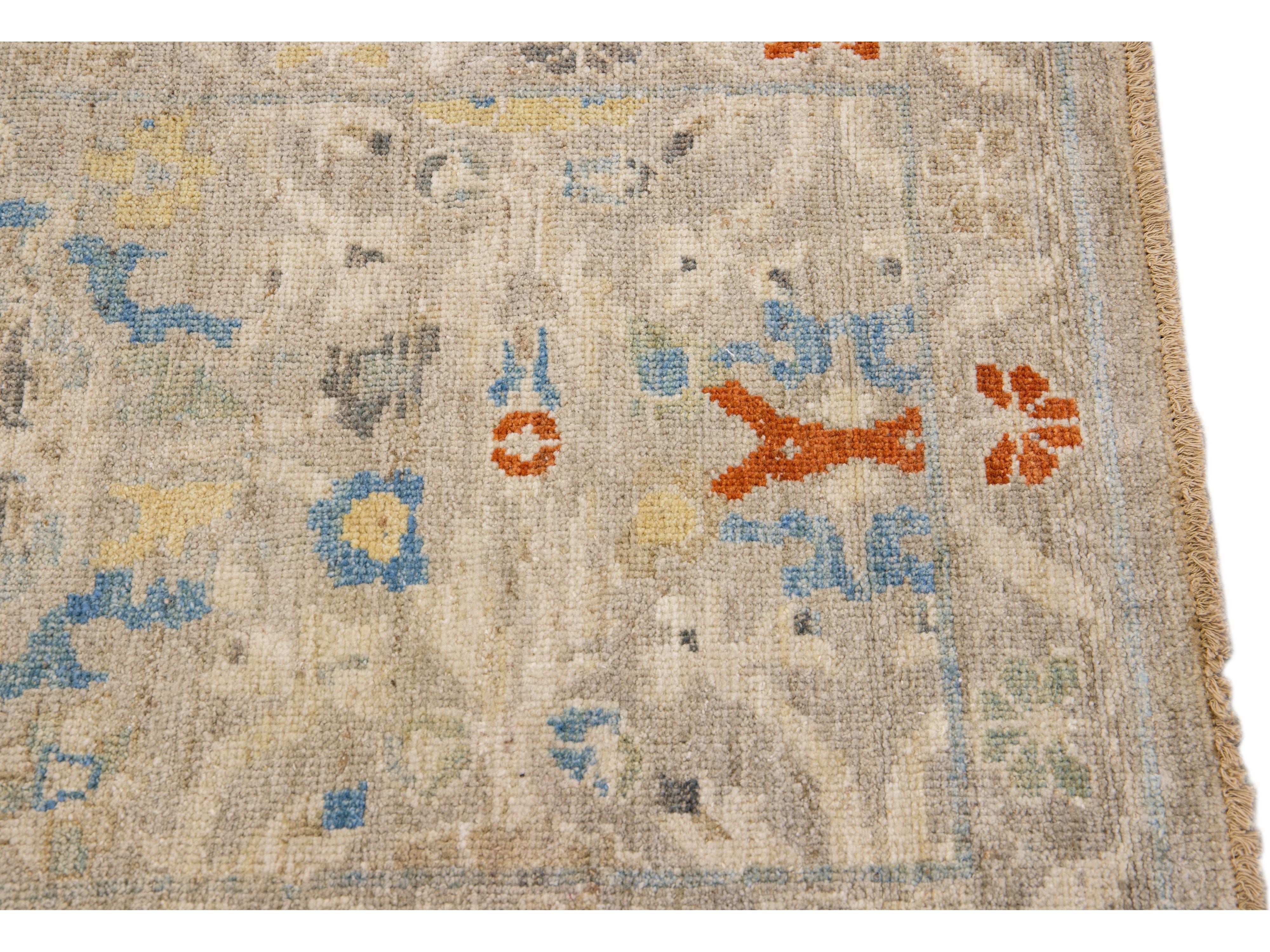 Modern Sultanabad Wool Runner 3 X 6