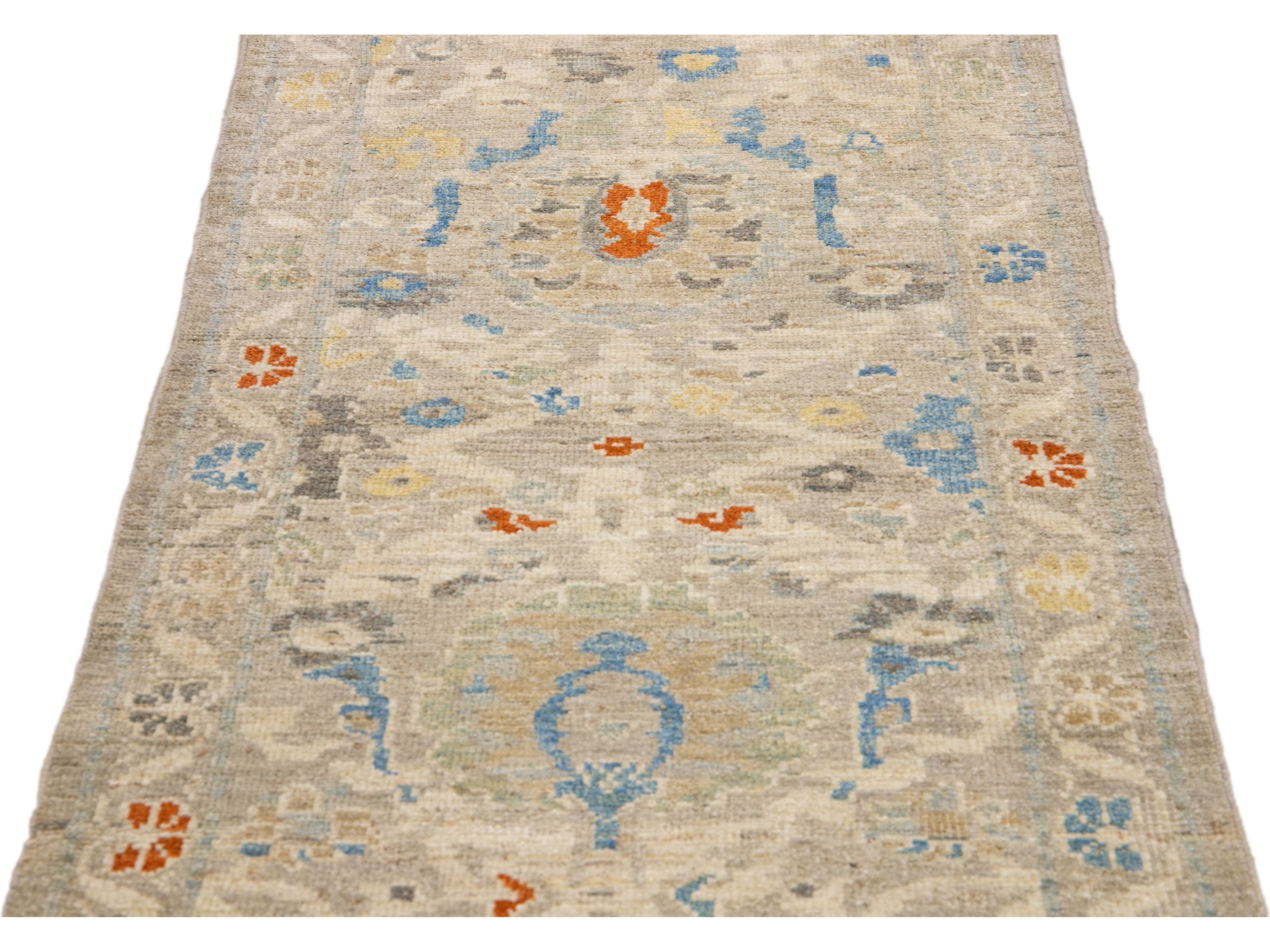 Modern Sultanabad Wool Runner 3 X 6