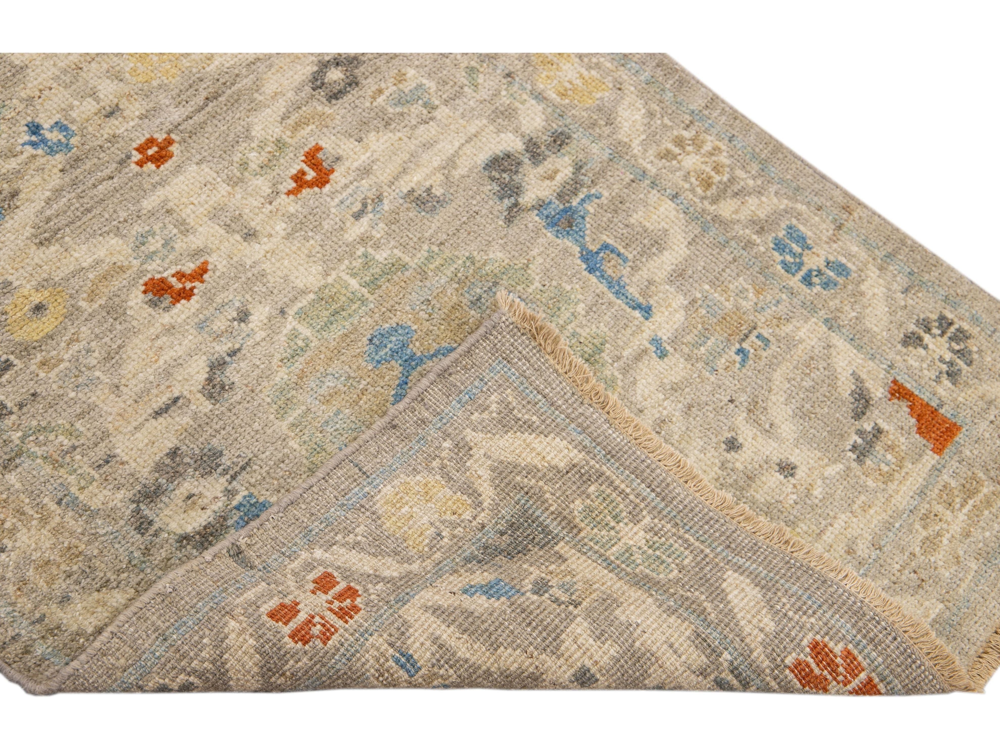 Modern Sultanabad Wool Runner 3 X 6