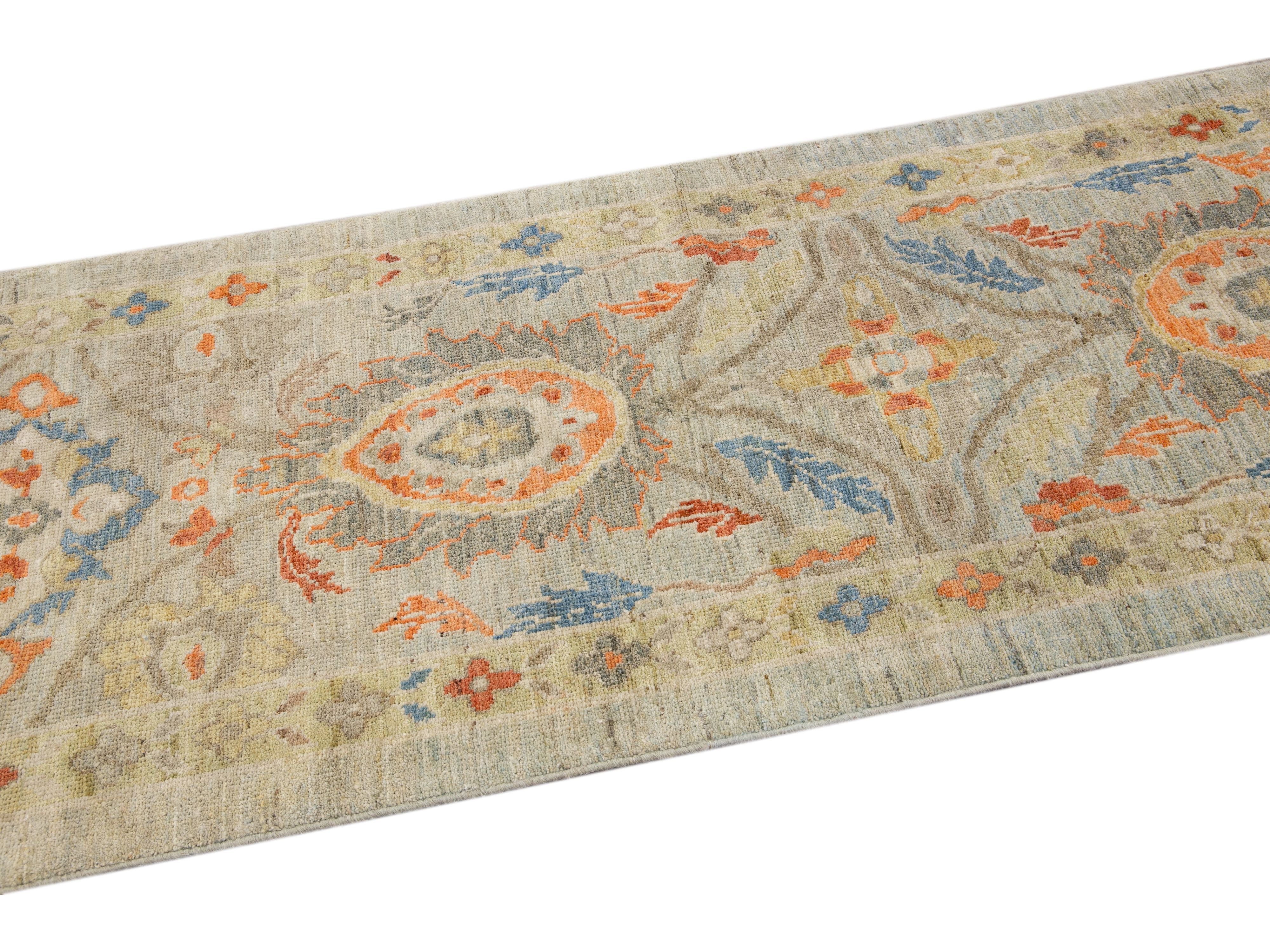 Modern Sultanabad Long Wool Runner 3 X 20