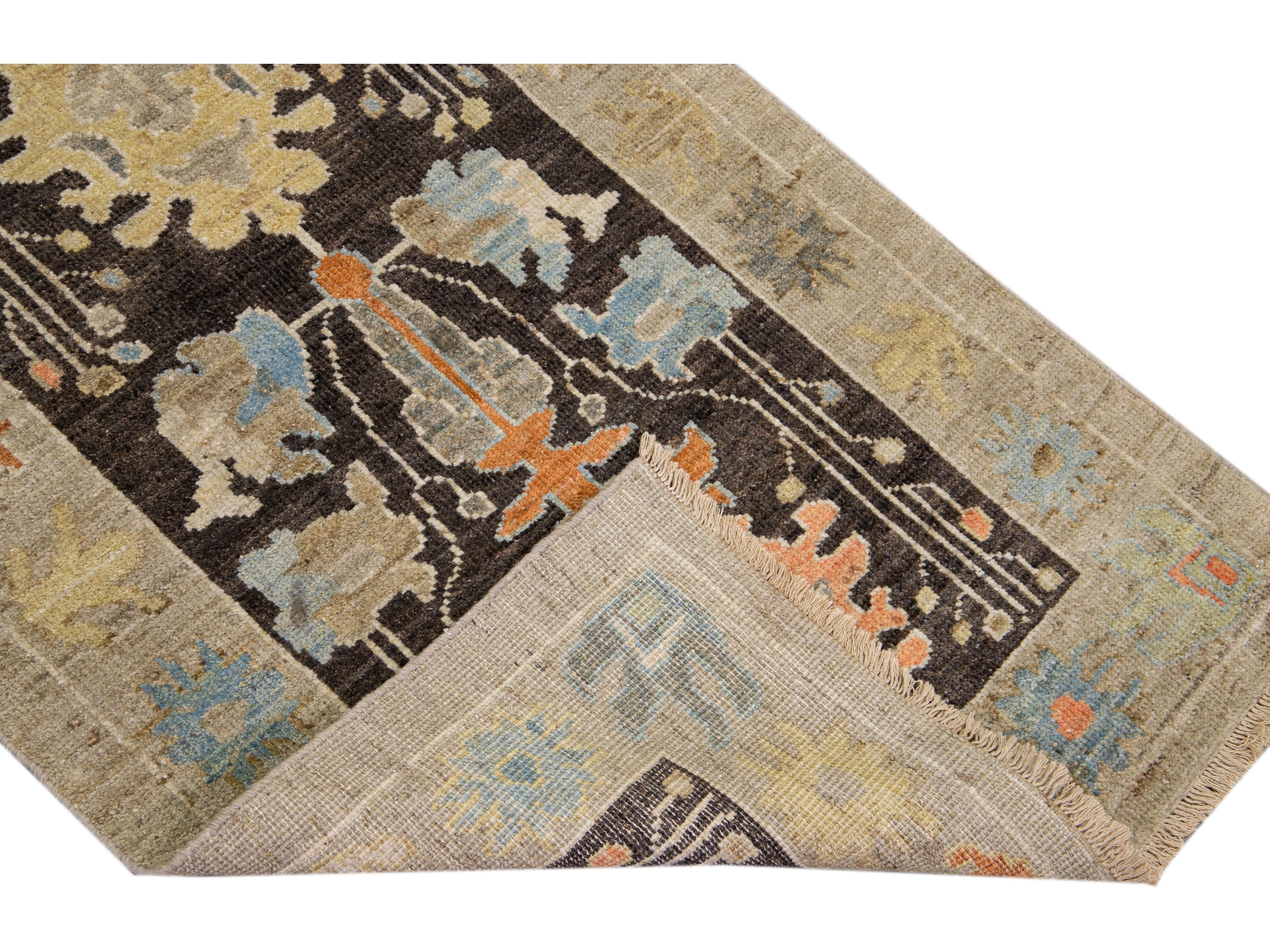 Modern Sultanabad Long Wool Runner 3 X 18