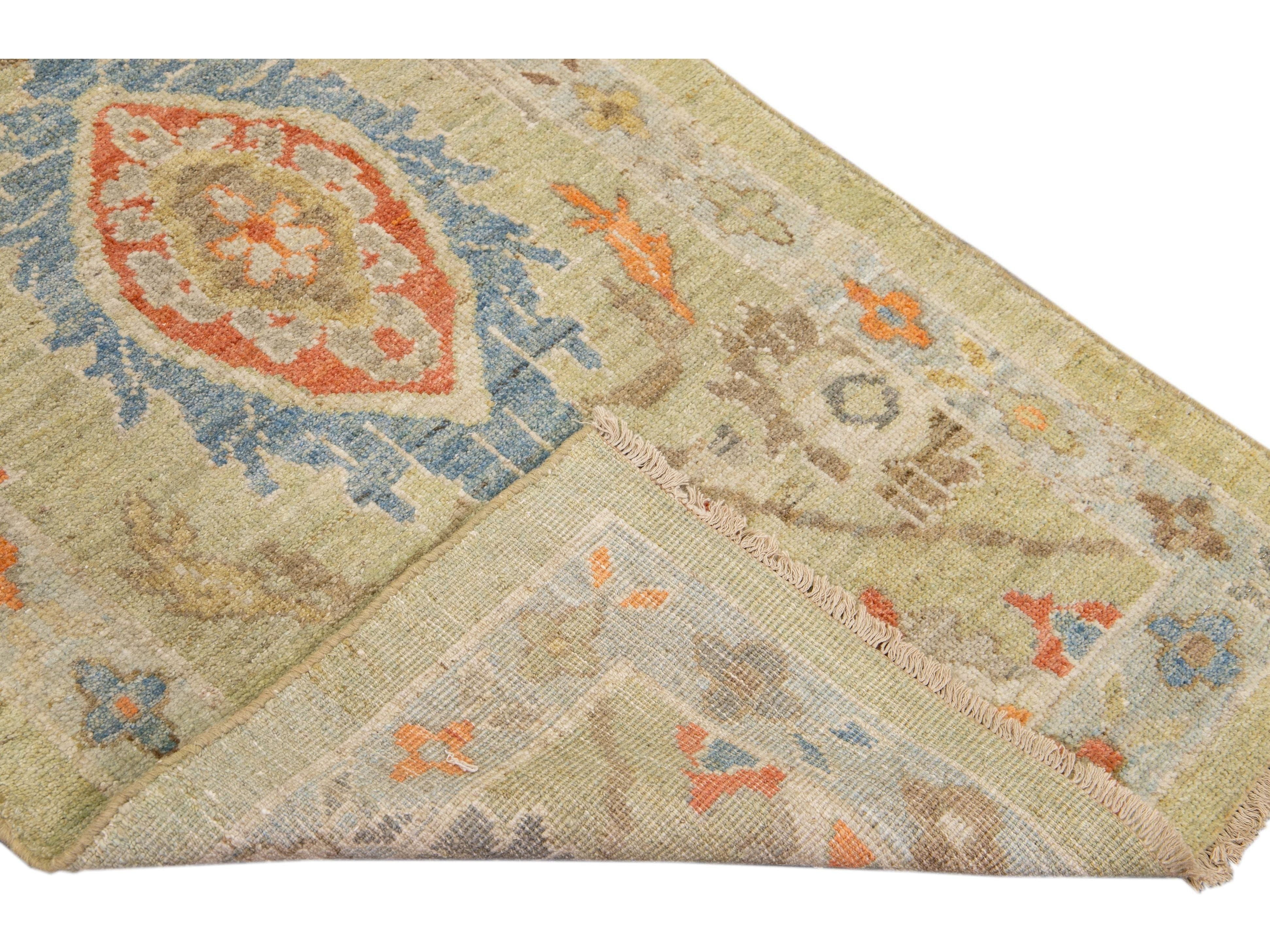 Modern Sultanabad Long Wool Runner 3 X 16