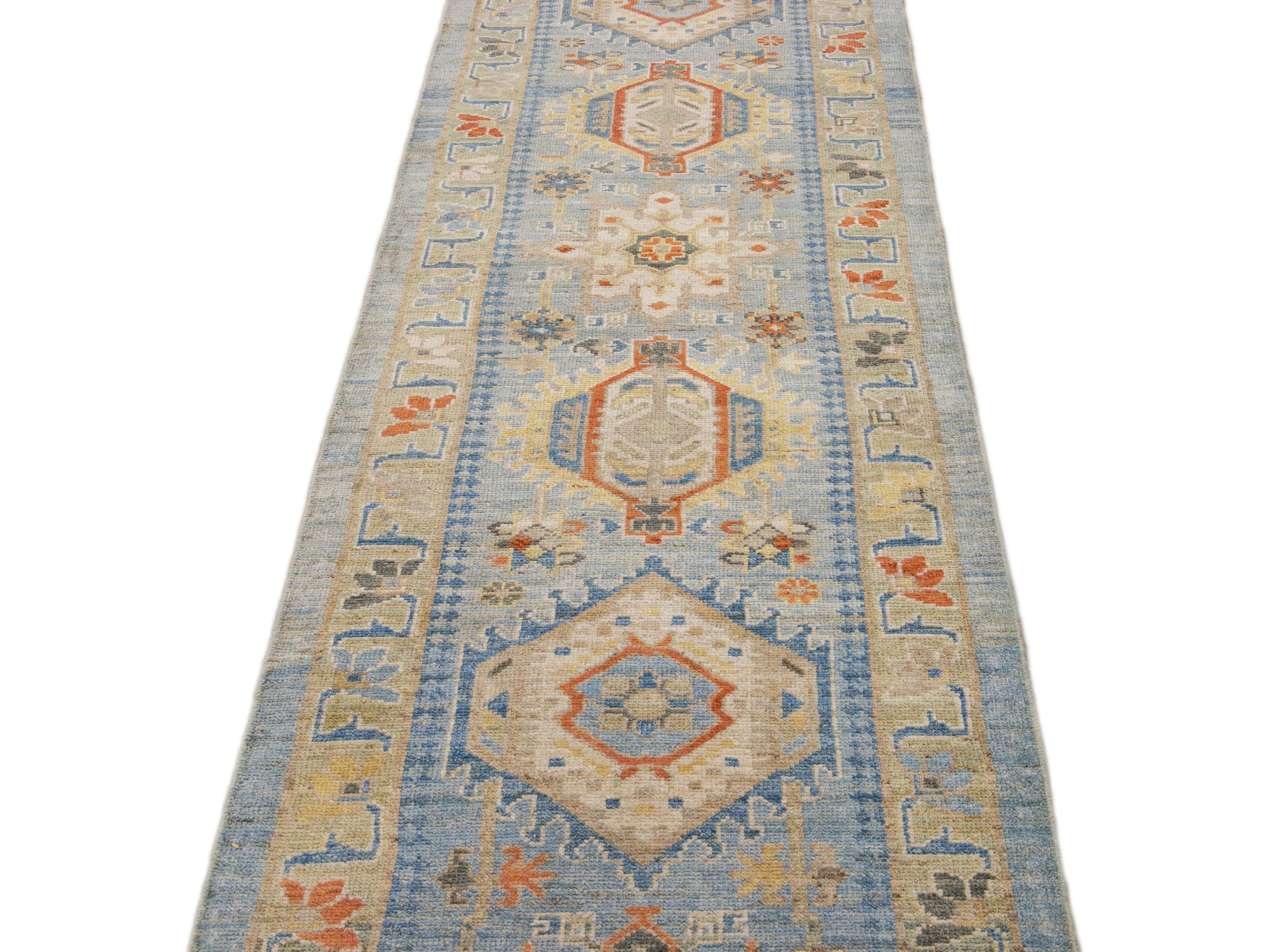 Modern Sultanabad Wool Long Runner 3 X 22