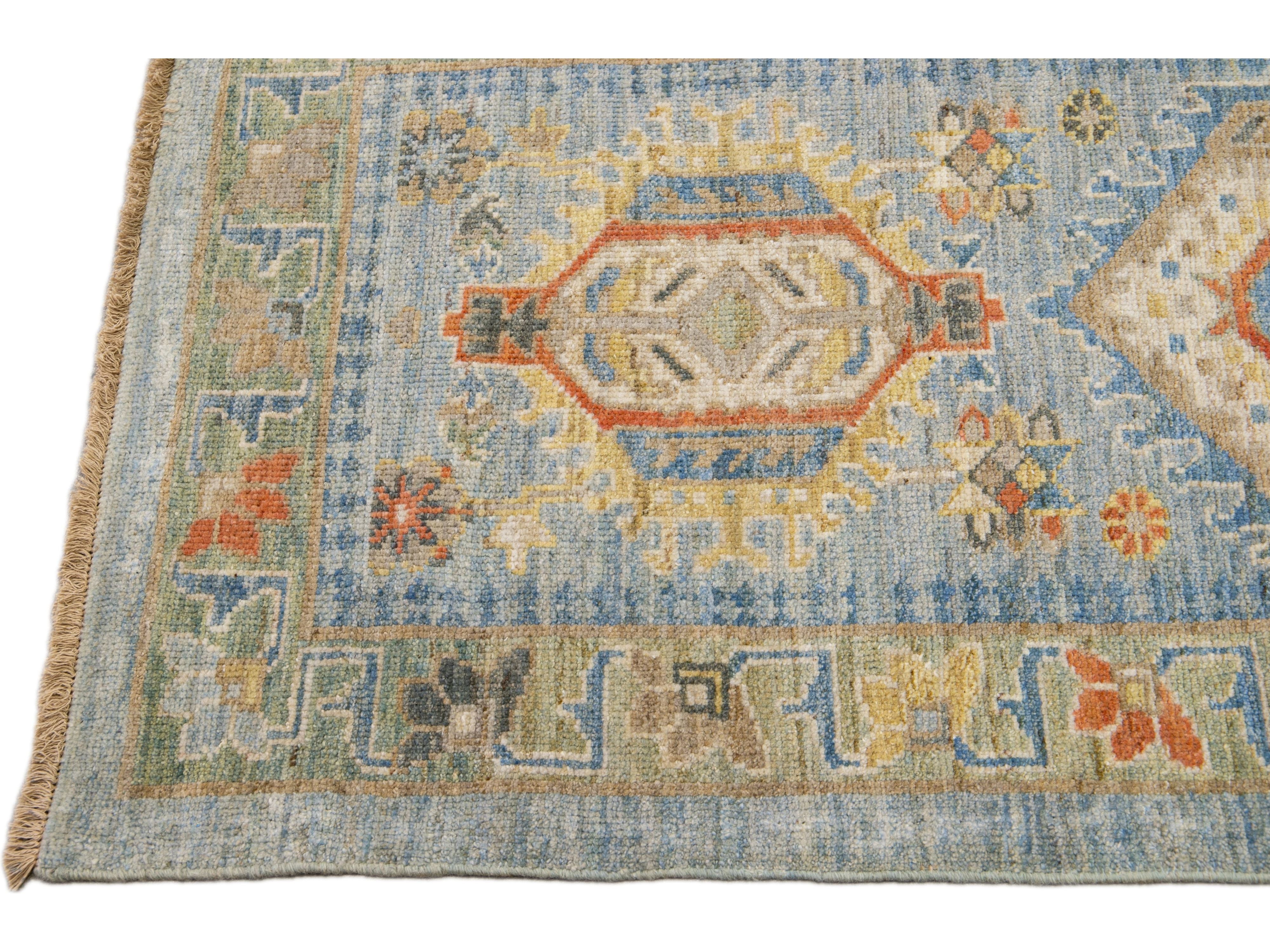 Modern Sultanabad Wool Long Runner 3 X 22